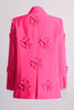 Load image into Gallery viewer, Fuchsia Double Breated Peak Lapel Women Blazer with Flowers