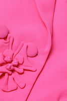 Load image into Gallery viewer, Fuchsia Double Breated Peak Lapel Women Blazer with Flowers