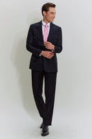 Load image into Gallery viewer, Black Jacquard Satin Notched Lapel Blazer