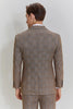 Load image into Gallery viewer, Brown Men&#39;s 3 Piece Plaid Prom Party Suits