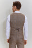 Load image into Gallery viewer, Brown Men&#39;s 3 Piece Plaid Prom Party Suits