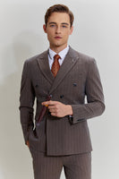 Load image into Gallery viewer, Coffee Pinstripe 3 Piece Men&#39;s Party Suits