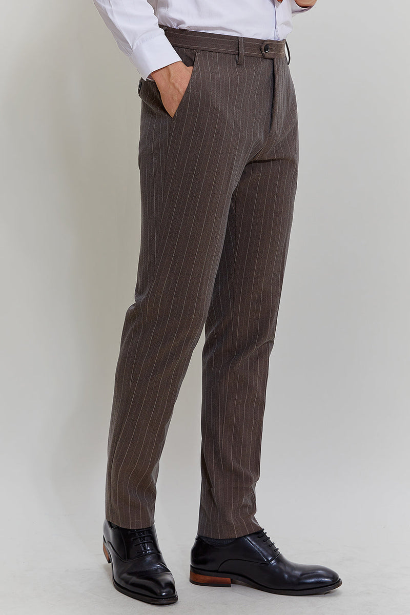 Load image into Gallery viewer, Coffee Pinstripe 3 Piece Men&#39;s Party Suits