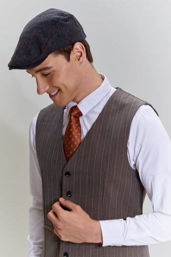 Coffee Pinstripe 3 Piece Men's Party Suits