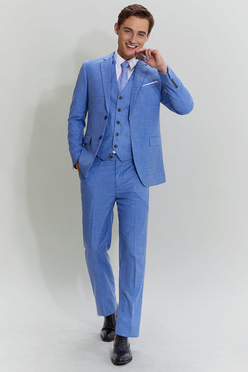 Queendancer Men s Homecoming Tuxedo Sky Blue Notched Lapel Wedding