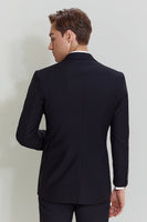 Load image into Gallery viewer, Black Three Piece Suit for Men with Notched Lapel