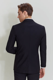 Black Three Piece Suit for Men with Notched Lapel