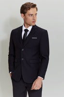 Load image into Gallery viewer, Black Three Piece Suit for Men with Notched Lapel