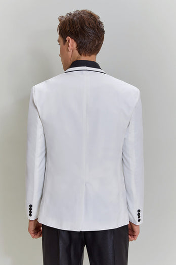White Men's 3 Piece Shawl Lapel Prom Suits