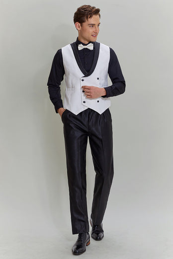 White Men's 3 Piece Shawl Lapel Prom Suits