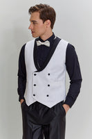 Load image into Gallery viewer, White Men&#39;s 3 Piece Shawl Lapel Prom Suits