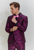 Load image into Gallery viewer, Fuchsia Floral Jacquard 3 Piece Men&#39;s Prom Suits