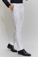 Load image into Gallery viewer, White Jacquard Satin 2 Piece Shawl Lapel Men&#39;s Prom Suits