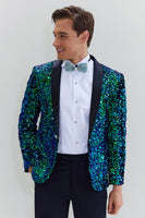Load image into Gallery viewer, Green Men&#39;s Sequined Blazer Jacket