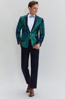 Load image into Gallery viewer, Green Men&#39;s Sequined Blazer Jacket