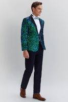 Load image into Gallery viewer, Green Men&#39;s Sequined Blazer Jacket