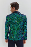 Load image into Gallery viewer, Green Men&#39;s Sequined Blazer Jacket
