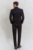 Load image into Gallery viewer, Men&#39;s Black 3-piece Jacquard Jacket Vest Pants Suit