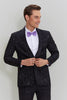 Load image into Gallery viewer, Men&#39;s Black 2-piece Jacquard One Button Fit Suit Set