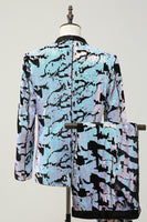 Load image into Gallery viewer, Sparkly Purple Sequins Shawl Lapel Men Two-Piece Suit