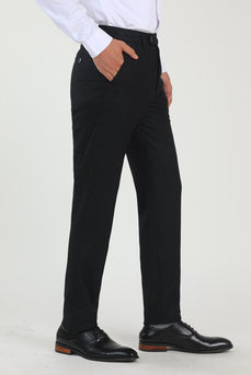 Straight Leg Navy High Waisted Suit Pants Mens