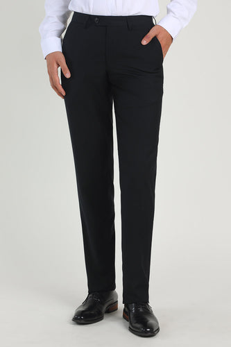 Black Straight Leg Suit Pants for Wedding