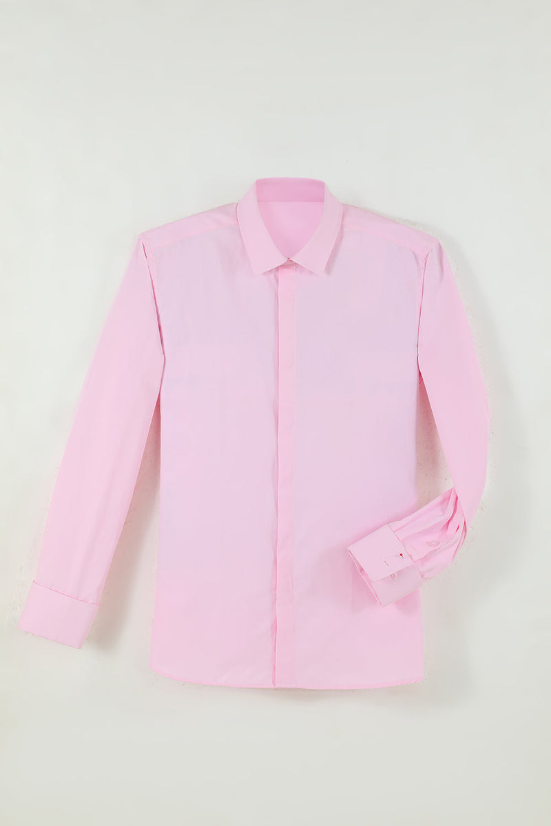Load image into Gallery viewer, Pink Men&#39;s Solid Long Sleeves Collar Dress Suit