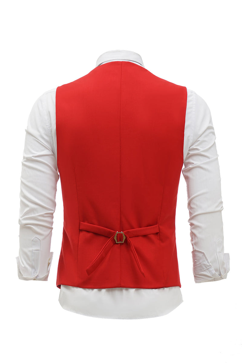 Load image into Gallery viewer, Red Single Breasted Shawl Lapel Men&#39;s Suit Vest