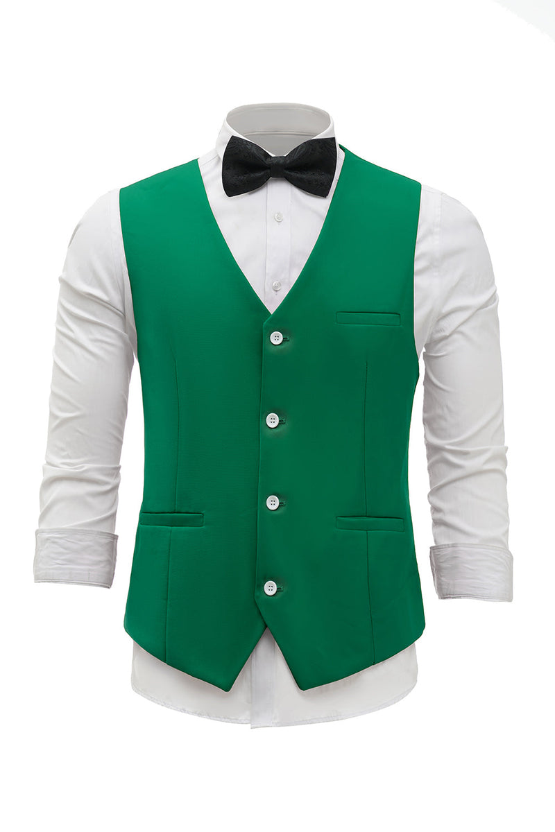 Load image into Gallery viewer, Green Single Breasted Shawl Lapel Men&#39;s Suit Vest