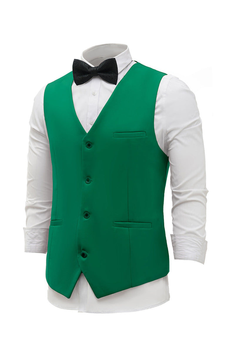 Load image into Gallery viewer, Green Single Breasted Shawl Lapel Men&#39;s Suit Vest
