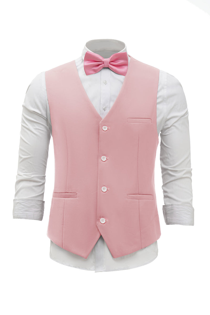 Load image into Gallery viewer, Pink Single Breasted Shawl Lapel Men&#39;s Suit Vest