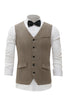Load image into Gallery viewer, Khaki Solid Single Breasted Shawl Lapel Men&#39;s Suit Vest