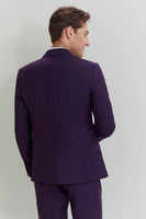 Load image into Gallery viewer, Purple Notched Lapel 3 Piece Homecoming &amp; Prom Suits