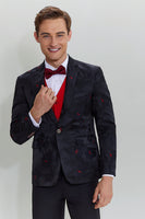 Load image into Gallery viewer, Black Notched Lapel Single Breasted Blazer