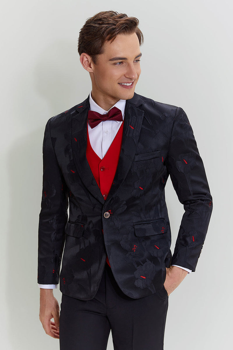 Load image into Gallery viewer, Black Notched Lapel Single Breasted Blazer