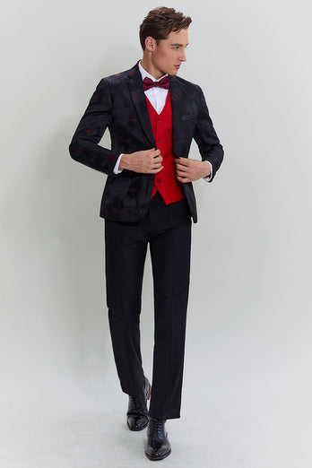 Black Notched Lapel Single Breasted Blazer