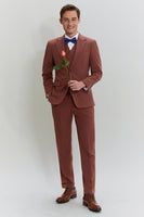 Load image into Gallery viewer, Tan Notched Lapel 3 Piece Single Breasted Party Suits