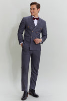 Load image into Gallery viewer, Men&#39;s 3 Piece Pinstripe Grey Suit