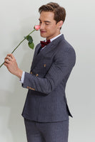 Load image into Gallery viewer, Men&#39;s 3 Piece Pinstripe Grey Suit