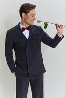 Load image into Gallery viewer, Men&#39;s 3 Piece Pinstripe Dark Grey Suit