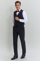 Load image into Gallery viewer, Men&#39;s 3 Piece Pinstripe Dark Grey Suit