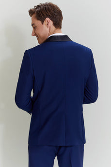 Men's Navy 3-piece One Button Slim Fit Party Suits