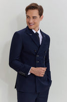 Load image into Gallery viewer, Men&#39;s Navy 2 Piece Double Breasted Suit
