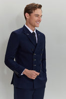 Load image into Gallery viewer, Men&#39;s Navy 2 Piece Double Breasted Suit