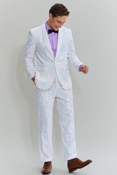 Men's Slim Fit 2 Piece Suit One Button Notched Lapel Tuxedo