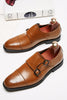 Load image into Gallery viewer, Brown Monk Strap Men&#39;s Leather Slip-On Dress Shoes