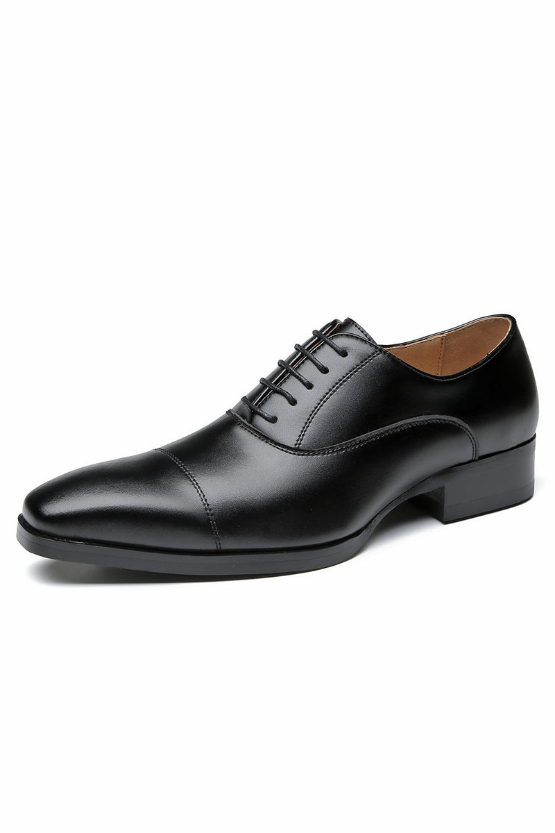 Load image into Gallery viewer, Black Men&#39;s Leather Slip-On Formal Shoes