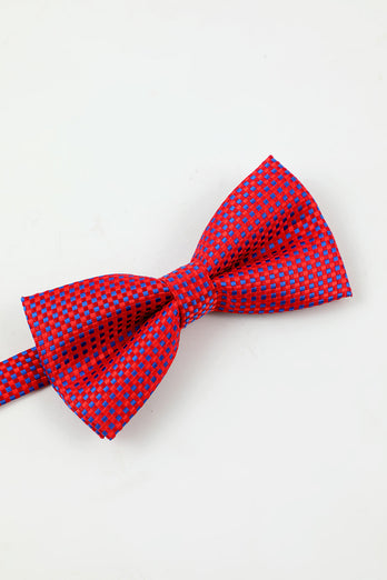 Fuchsia Men's 5-Piece Accessory Set Tie and Bow Tie Pocket Square Flower Lapel Pin Tie Clip