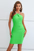 Load image into Gallery viewer, Green Halter Backless Bodycon Cocktail Dress