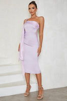 Load image into Gallery viewer, Lilac One Shoulder Bodycon Cocktail Dress with Ruffles